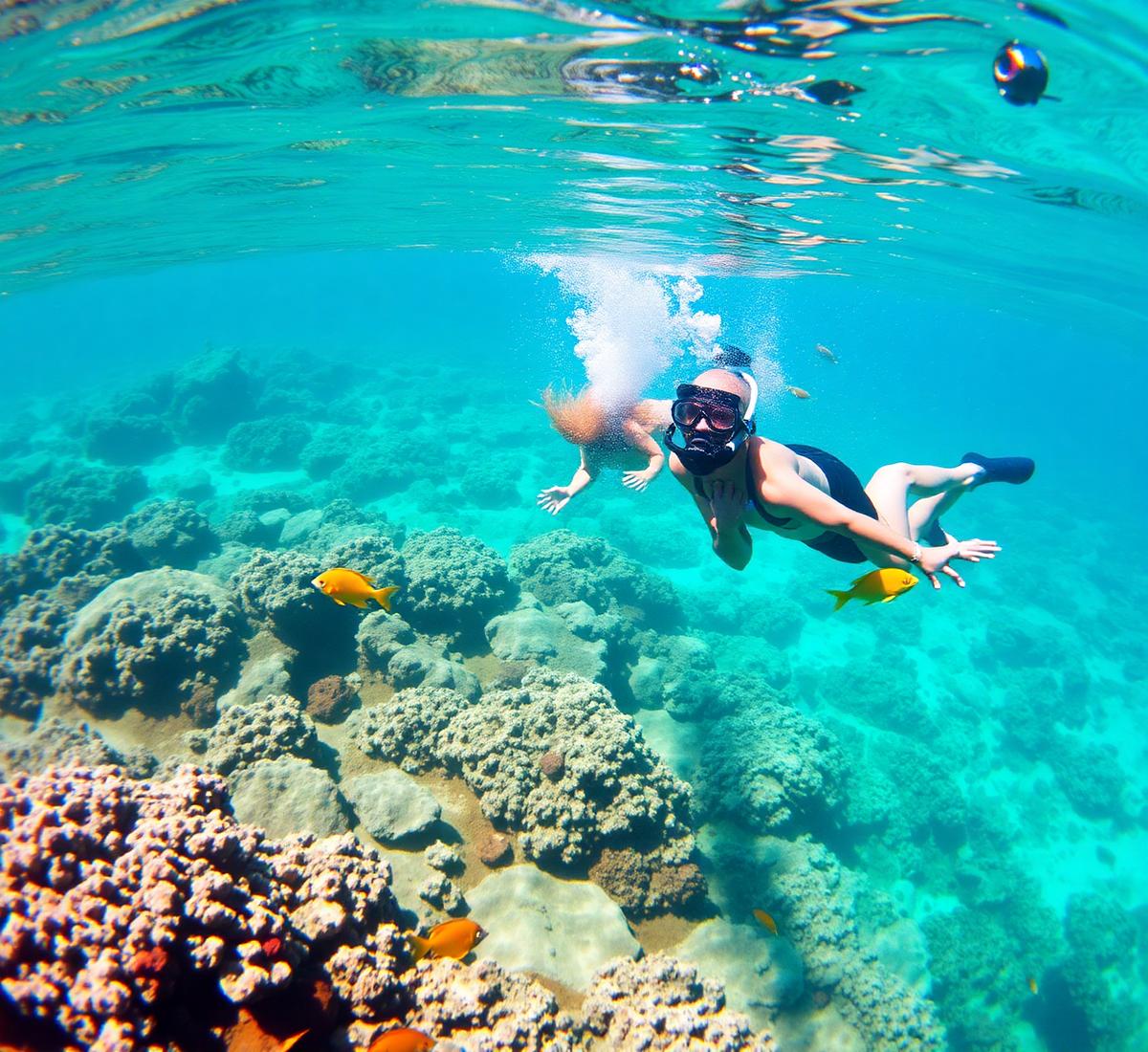 Illustrative reef and snorkelling photograph